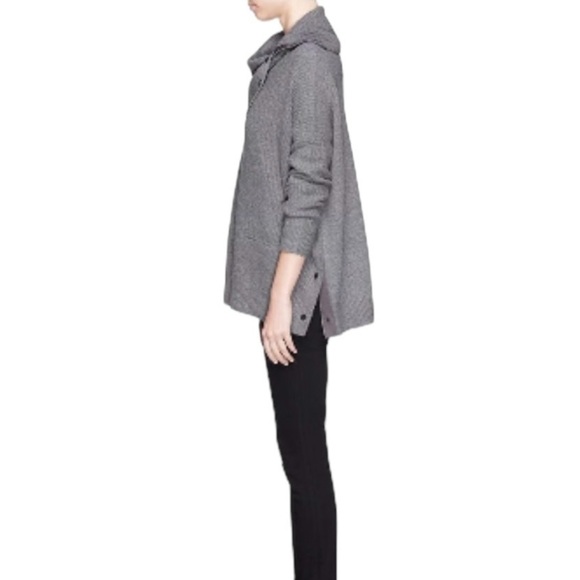 Vince Wool and Yak Turtleneck Sweater with Pockets in Grey Women’s Size Small - Picture 2 of 13